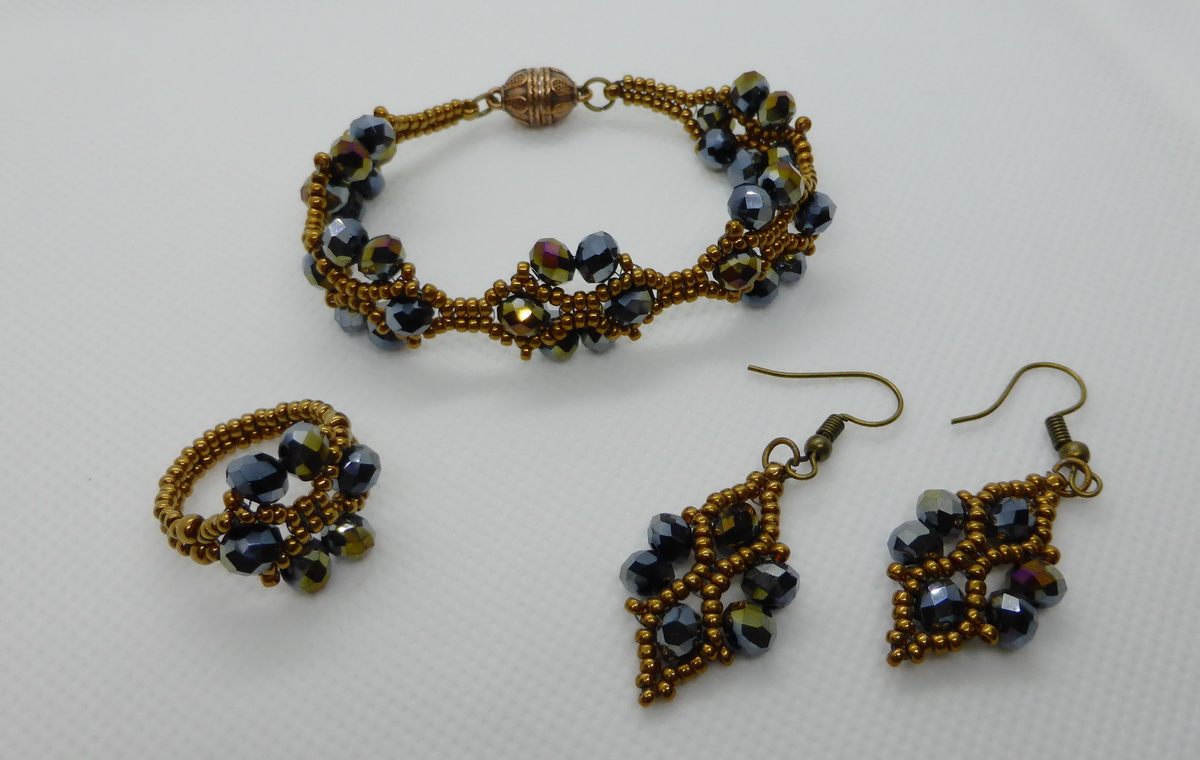 Sonysree narukvica, minđuše i prsten od rondela