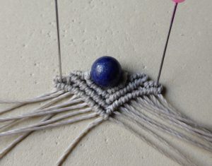 Makrame minđuše sa kamenim perlama i lišćem Početak lapis minđuše 7