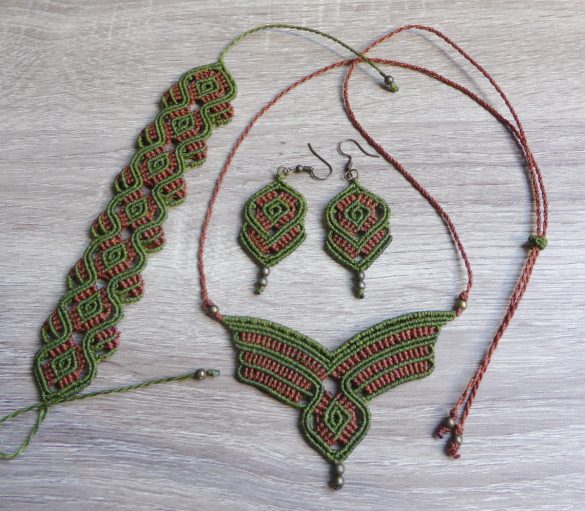 Zeleni makrame komplet